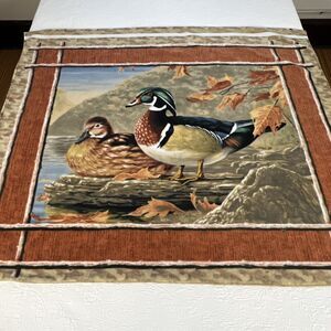 Fleece Mallard Ducks Blanket Throw Fall Water Scene 58x48 Satin Back